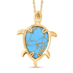 Tucson Find- Blue Turquoise Pendant with Chain (Size 20) 5.19 Ct.