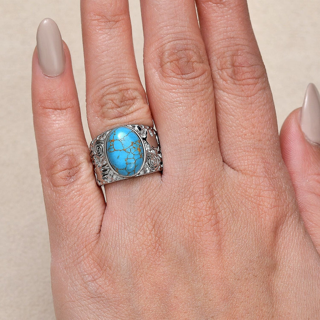Blue Turquoise Ring 5.49 Ct.