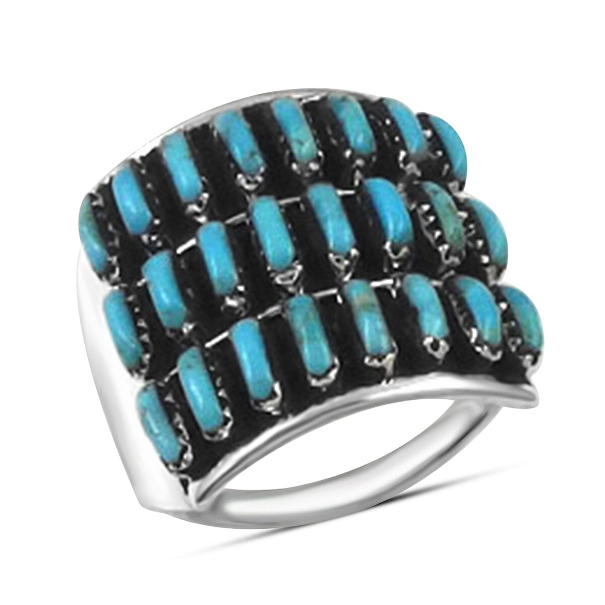 Santa Fe Collection 2 Ct. Blue Turquoise Ring in Sterling Silver 8214976 0