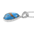 Blue Turquoise Pendant with Chain (Size 20)