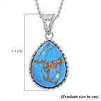 Blue Turquoise Pendant with Chain (Size 20)