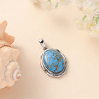 Blue Turquoise Solitaire Pendant 8.94 Ct.