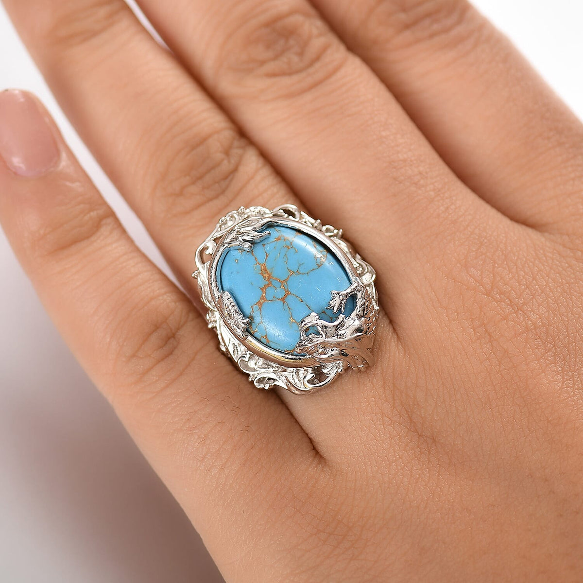 Blue Turquoise Solitaire Ring 13.39 Ct. V32638081 2