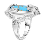 Blue Turquoise Solitaire Ring 13.39 Ct.