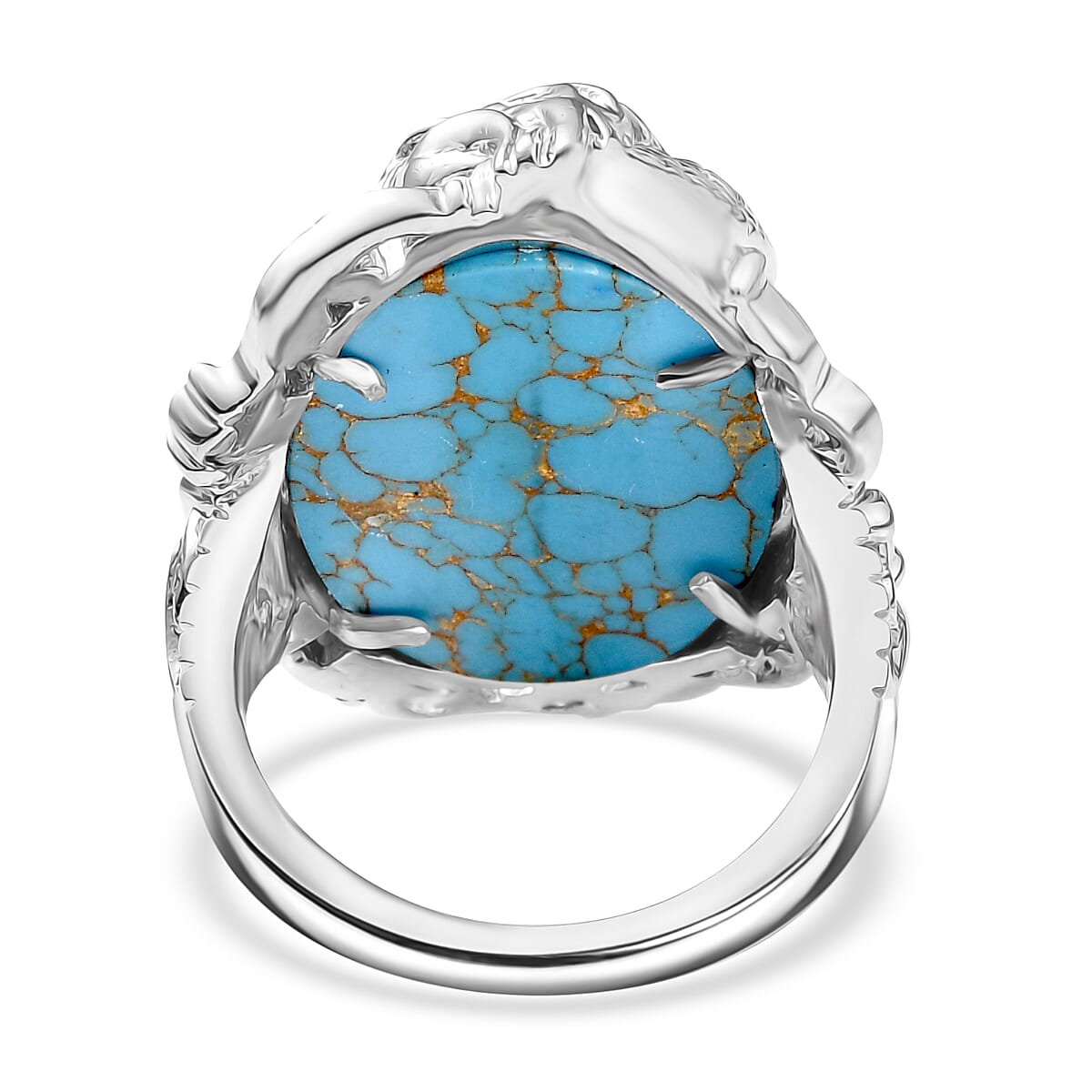 Blue Turquoise Solitaire Ring 13.39 Ct. V32638081 4