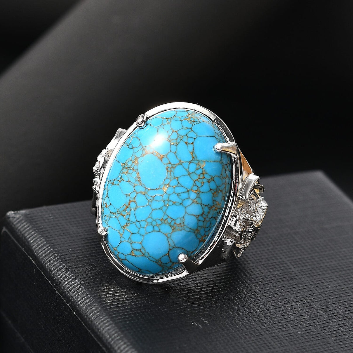 Blue Turquoise Solitaire Ring 20.57 Ct. 8037148 1