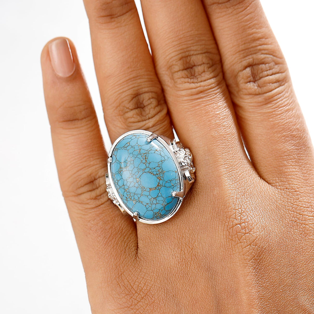 Blue Turquoise Solitaire Ring 20.57 Ct. 8037148 2