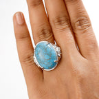 Blue Turquoise Solitaire Ring 20.57 Ct.
