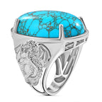 Blue Turquoise Solitaire Ring 20.57 Ct.