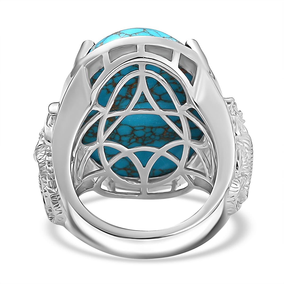 Blue Turquoise Solitaire Ring 20.57 Ct. 8037148 4