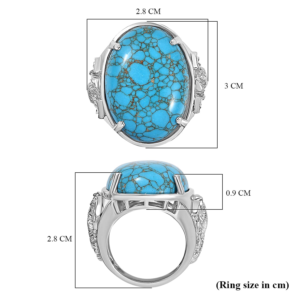 Blue Turquoise Solitaire Ring 20.57 Ct. 8037148 5