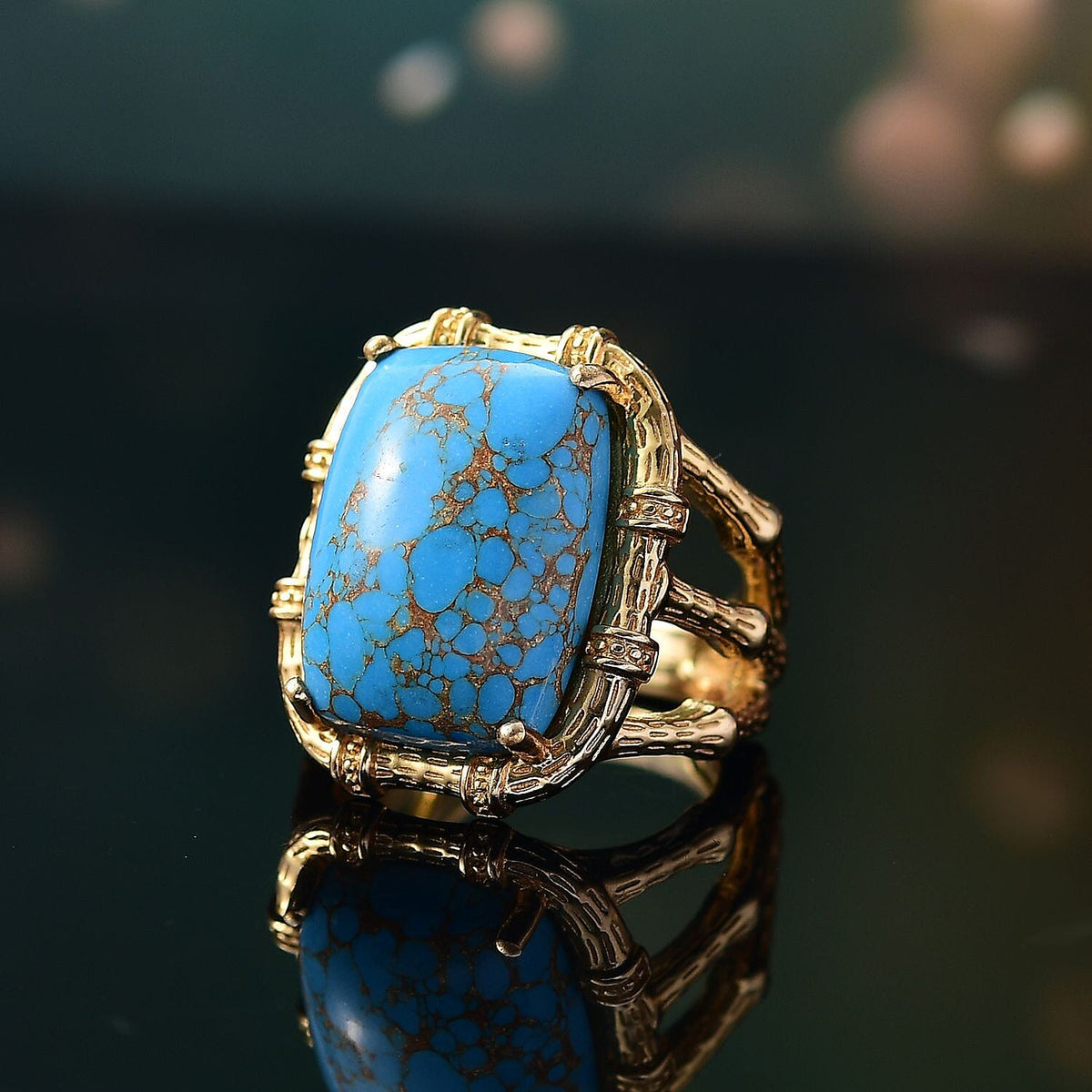 Tucson Find-Blue Turquoise Solitaire Ring 11.90 Ct. 8067608 2