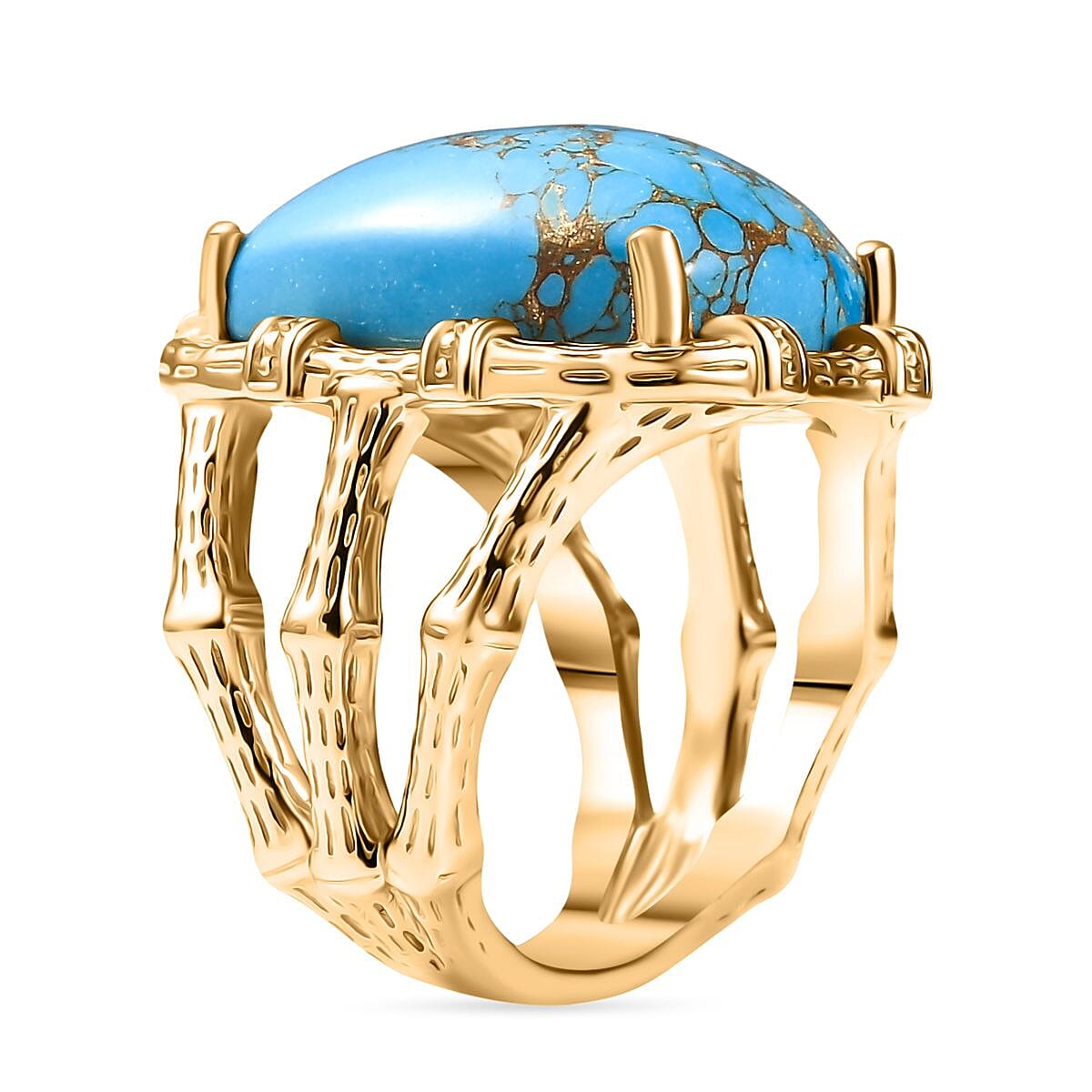 Tucson Find-Blue Turquoise Solitaire Ring 11.90 Ct. 8067608 4