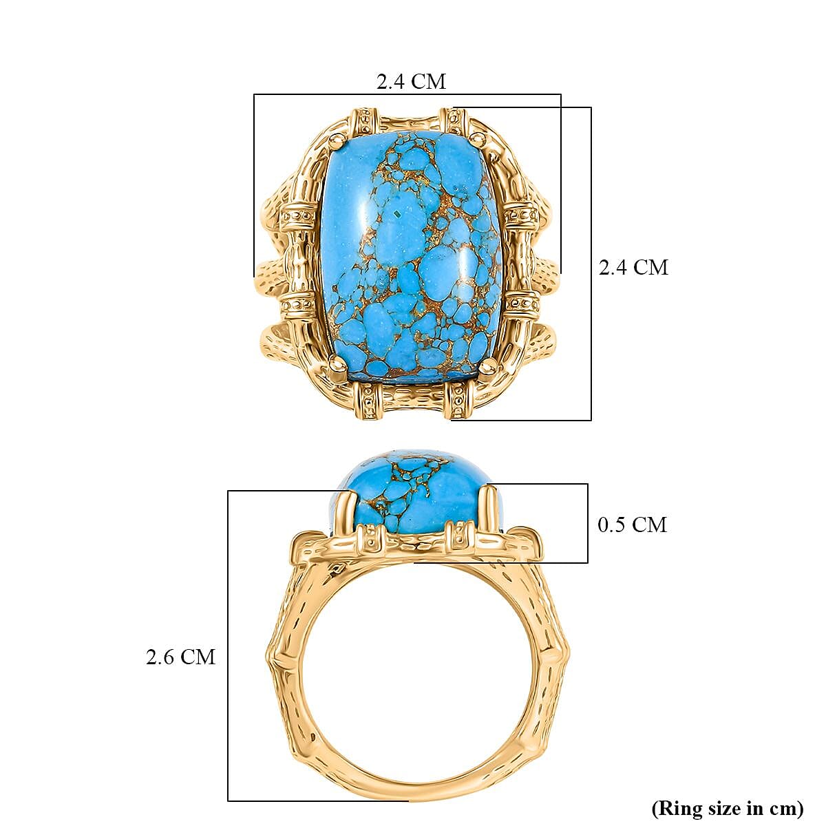 Tucson Find-Blue Turquoise Solitaire Ring 11.90 Ct. 8067608 6