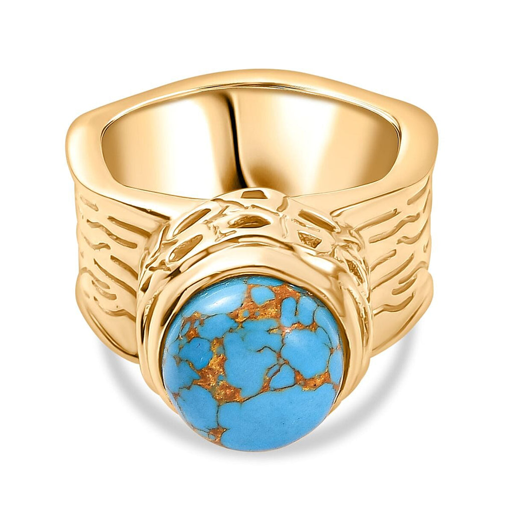 Tucson Find- Blue Turquoise Solitaire Ring 3.67 Ct.