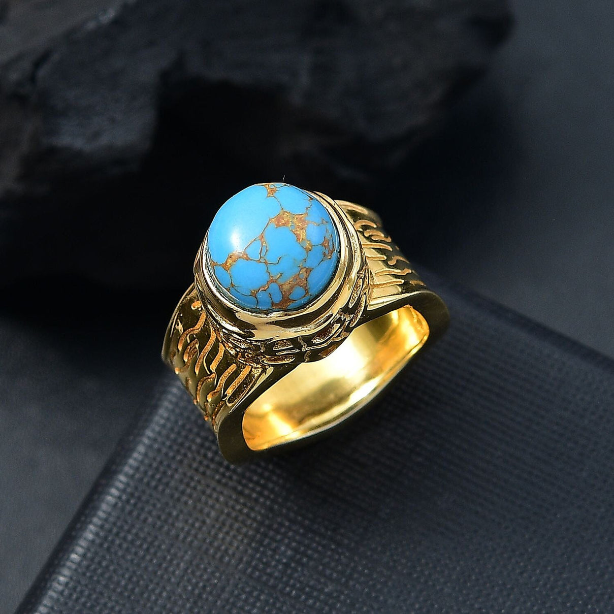 Blue Turquoise Solitaire Ring 3.67 Ct. 8061446 2
