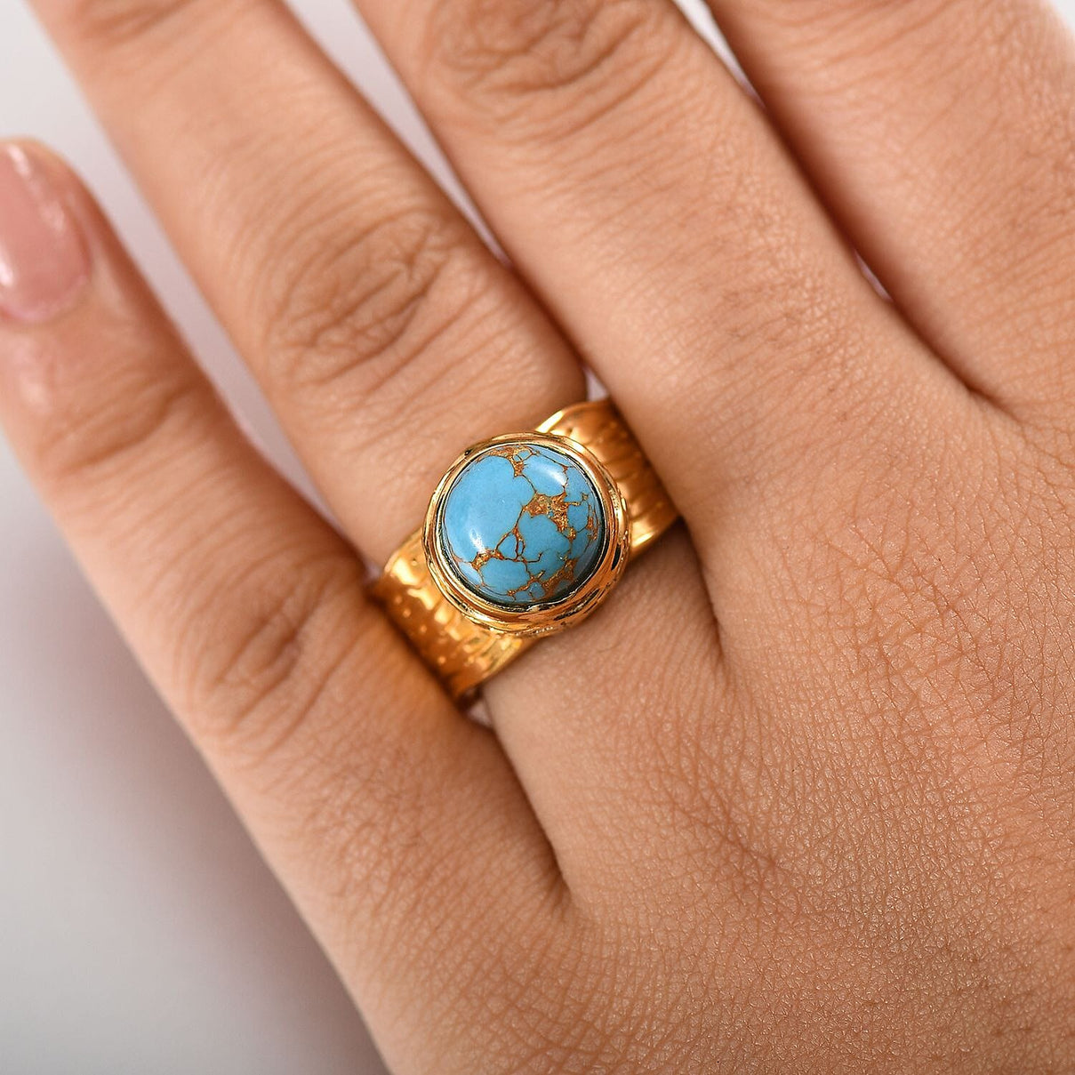 Blue Turquoise Solitaire Ring 3.67 Ct. 8061446 3