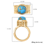 Tucson Find- Blue Turquoise Solitaire Ring 3.67 Ct.