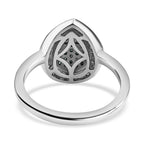 Blue and White Diamond Ring in Platinum Overlay Sterling Silver 0.51 Ct