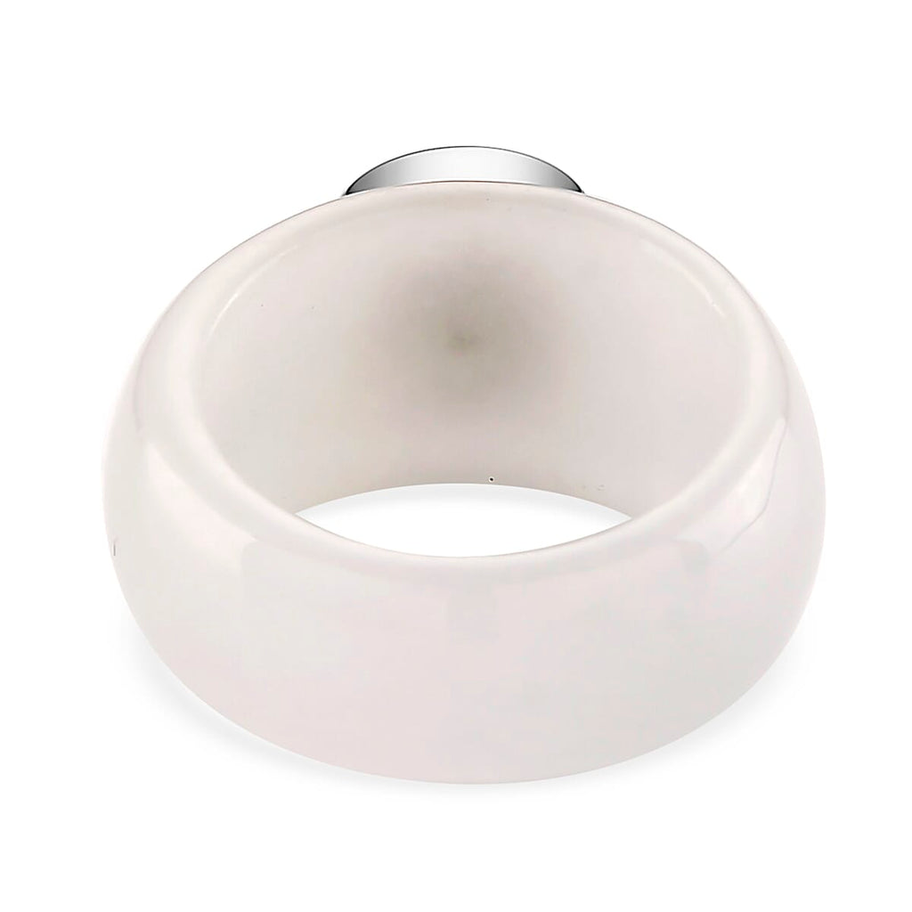 Blue Zircon, Jade Fancy Ring in Rhodium OverlaySterling Silver  37.200  Ct.