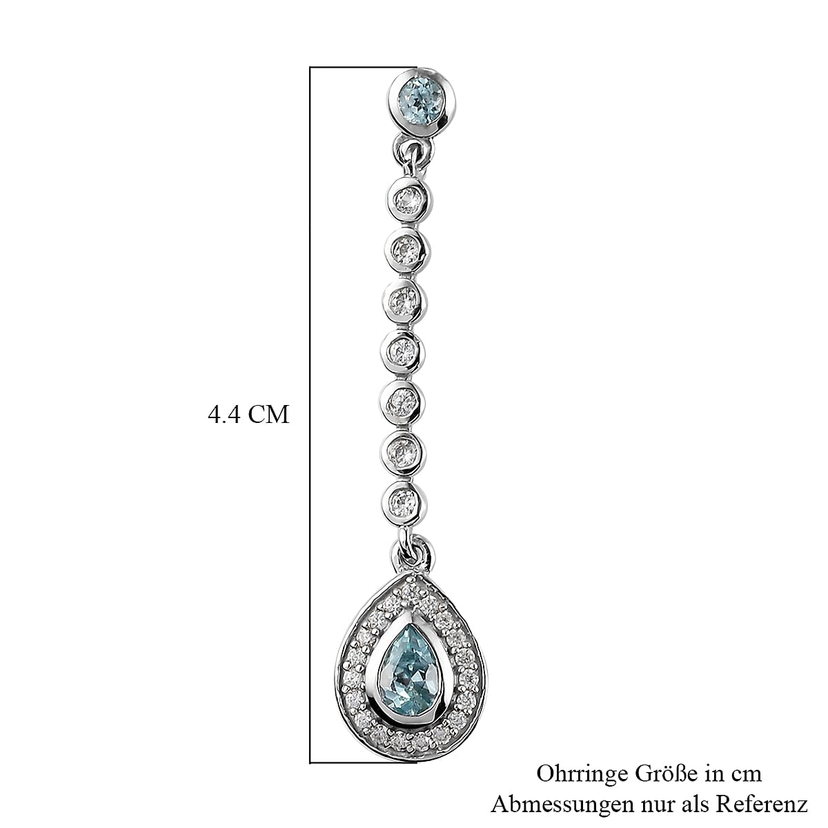 Blue Zircon &amp; Natural Zircon Earrings in Platinum Overlay Sterling Silver 2.66 Ct. 8560082 4