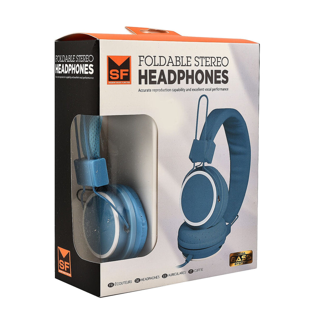 Closeout Deal - Headphones in Window Box 4Asst Colours - Blue