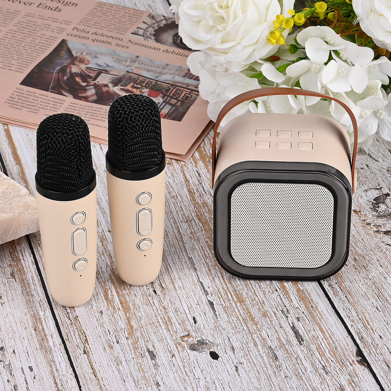 Portable Karaoke Bluetooth Speaker with 2 Microphones and RGB Lighting 7847169 2