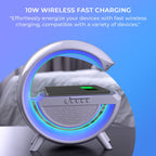 Bluetooth Speaker Table Lamp with 15W Wireless Fast Charging, Multi Light Modes - 1200 mAh Rechargeable Battery, (Output Power 5W)