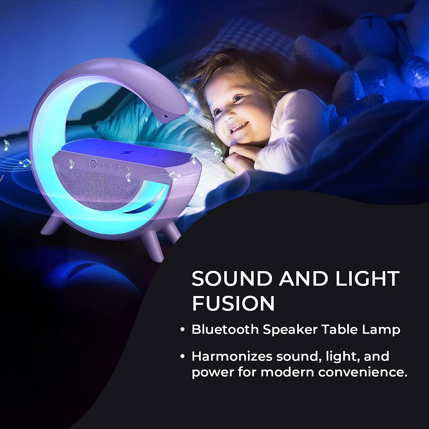 Bluetooth Speaker Table Lamp with 15W Wireless Fast Charging, Multi Light Modes &amp; 1200 mAh Rechargeable Battery. Output Power 5w 7568293 6