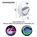 Bluetooth Speaker Table Lamp with 15W Wireless Fast Charging, Multi Light Modes - 1200 mAh Rechargeable Battery, (Output Power 5W)
