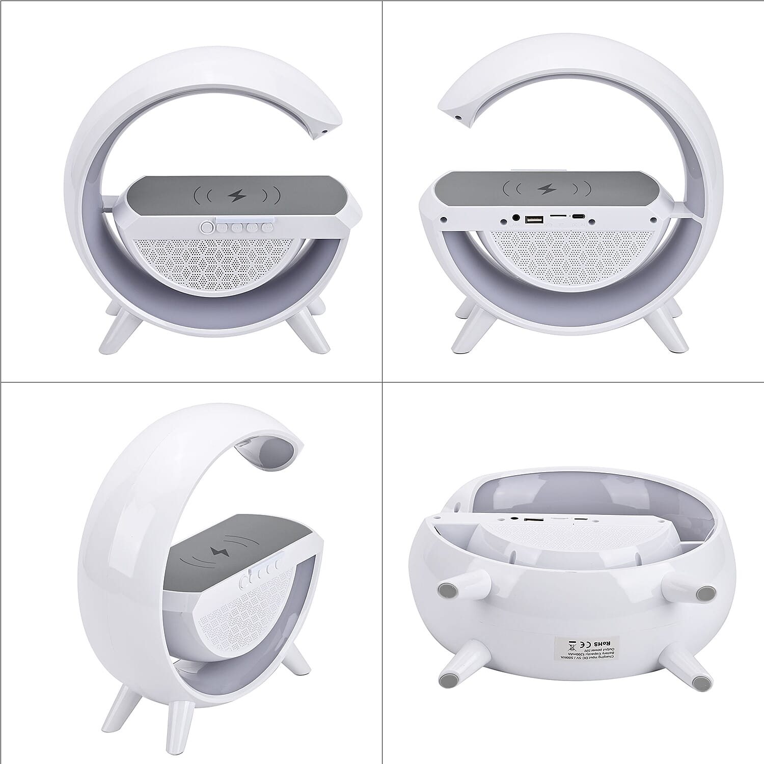 Bluetooth Speaker Table Lamp with 15W Wireless Fast Charging, Multi Light Modes &amp; 1200 mAh Rechargeable Battery. Output Power 5w 7568293 9