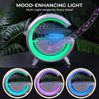 Bluetooth Speaker Table Lamp with 15W Wireless Fast Charging, Multi Light Modes - 1200 mAh Rechargeable Battery, (Output Power 5W)