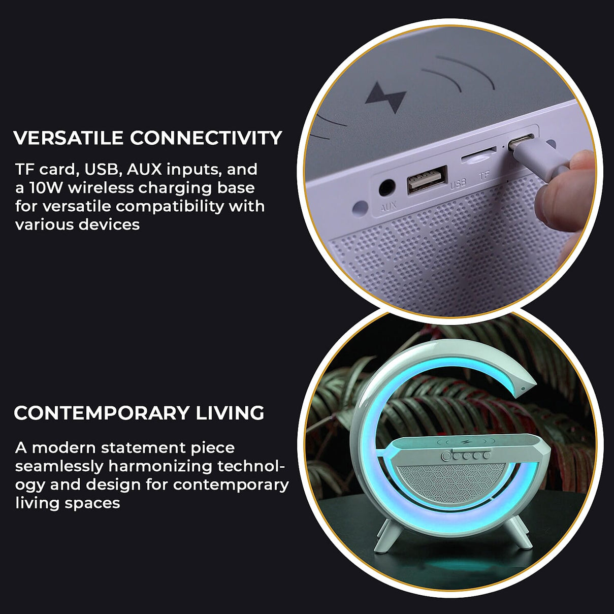Bluetooth Speaker Table Lamp with 15W Wireless Fast Charging, Multi Light Modes &amp; 1200 mAh Rechargeable Battery. Output Power 5w 7568293 16