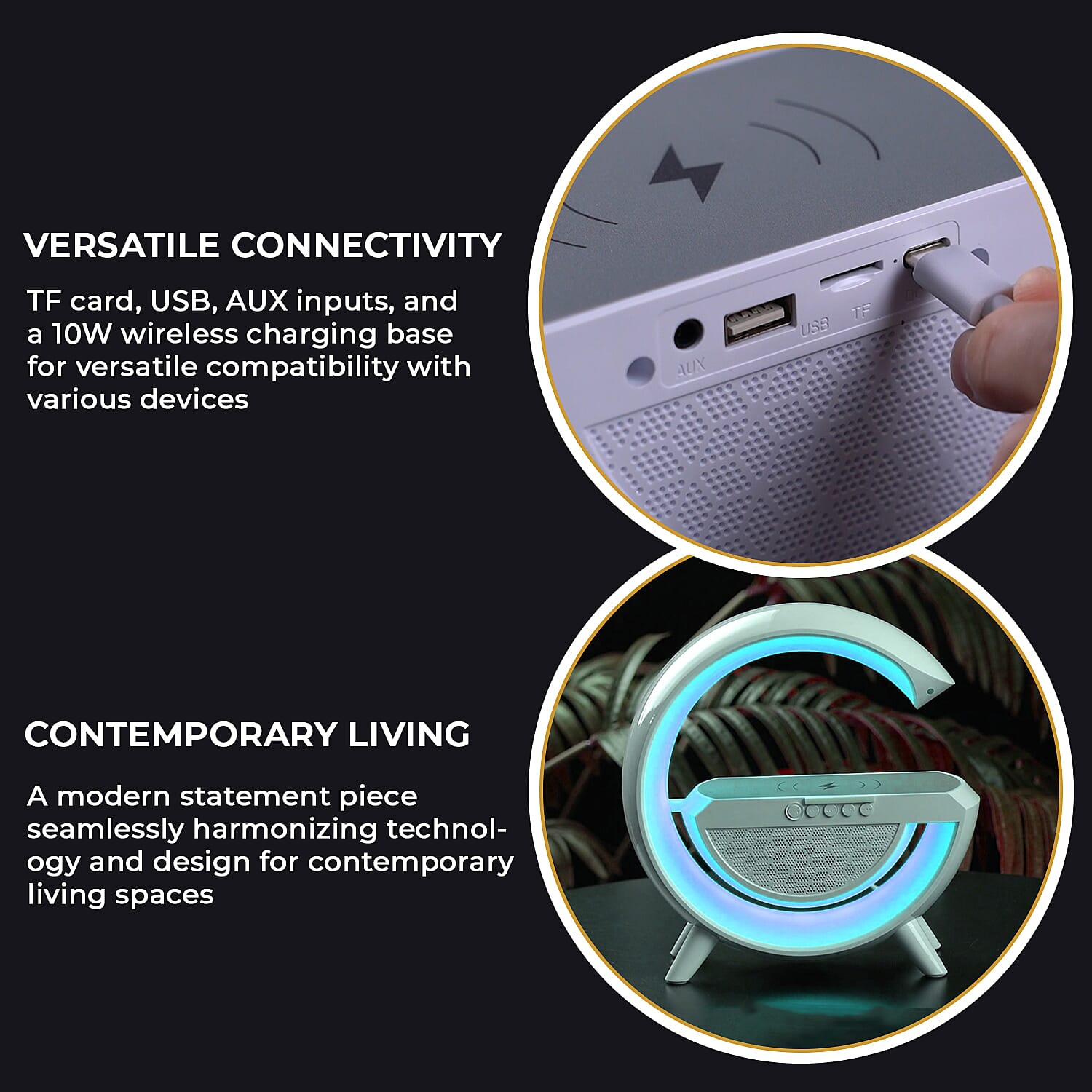 Bluetooth Speaker Table Lamp with 15W Wireless Fast Charging, Multi Light Modes &amp; 1200 mAh Rechargeable Battery. Output Power 5w 7568293 16