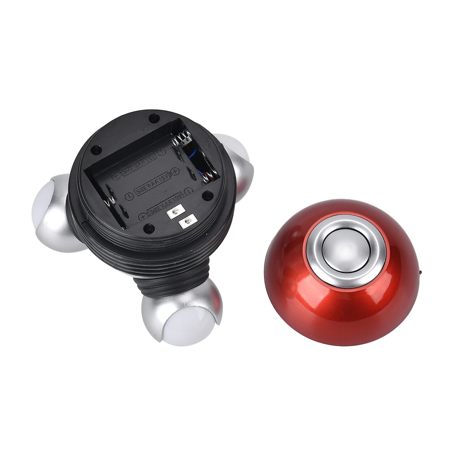 Vibrating Body Massager with Soft Lighting (3xAAA Battery,Not Inc.) - Red - Silver 7683676 5