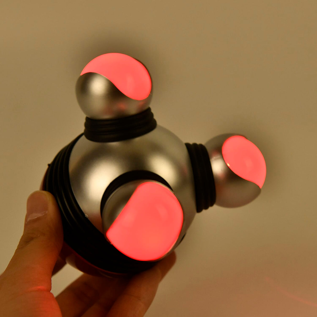 Vibrating Body Massager with Soft Lighting (3xAAA Battery,Not Inc.) - Red - Silver 7683676 6