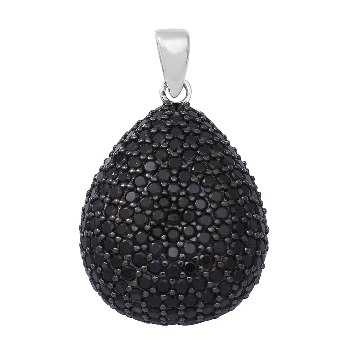 Boi Ploi Black Spinel Pendant in Rhodium Overlay Sterling Silver 3.63 Ct. 7175896 0