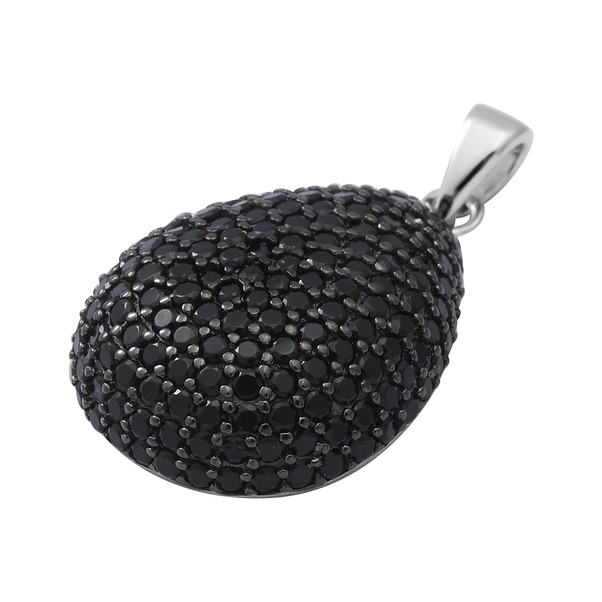 Boi Ploi Black Spinel Pendant in Rhodium Overlay Sterling Silver 3.63 Ct. 7175896 1