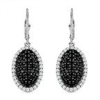 Natural Boi Ploi Black Spinel & Natural Zircon Earrings in Platinum Overlay Sterling Silver 4.56 Ct, Silver Wt. 6.79 Gms