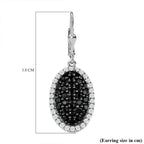 Natural Boi Ploi Black Spinel & Natural Zircon Earrings in Platinum Overlay Sterling Silver 4.56 Ct, Silver Wt. 6.79 Gms