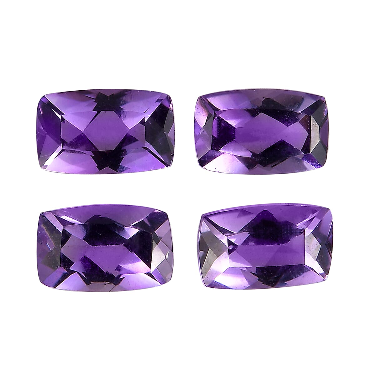 Set of 4 Bolivian Amethyst Loose Gemstones in Cushion Shape (5x3mm) 7763355 0