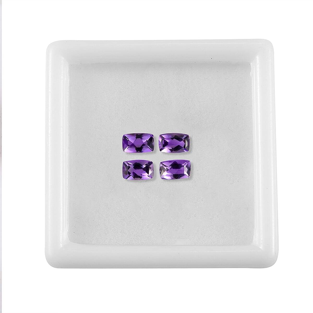 Set of 4 Bolivian Amethyst Loose Gemstones in Cushion Shape (5x3mm) 7763355 2