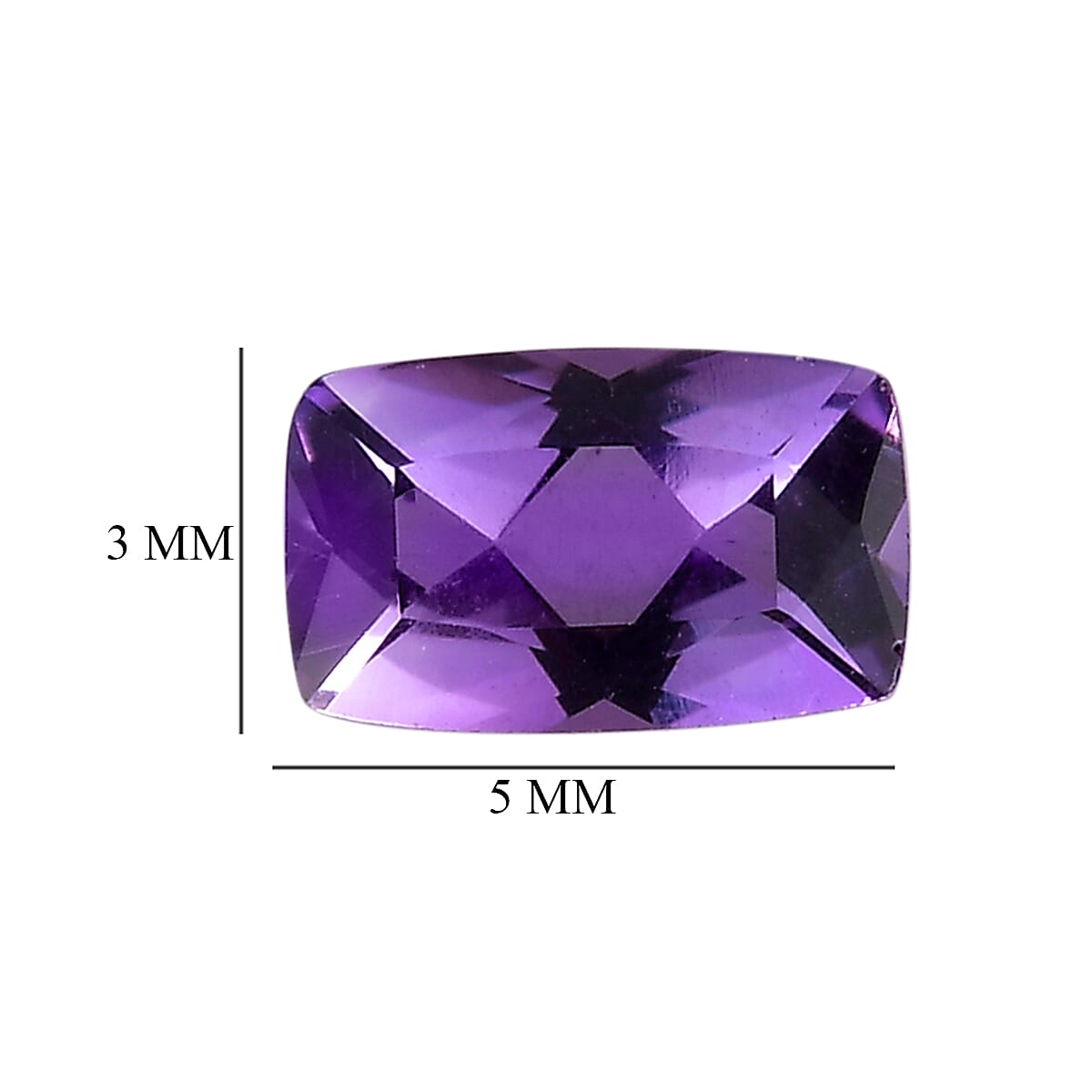 Set of 4 Bolivian Amethyst Loose Gemstones in Cushion Shape (5x3mm) 7763355 3