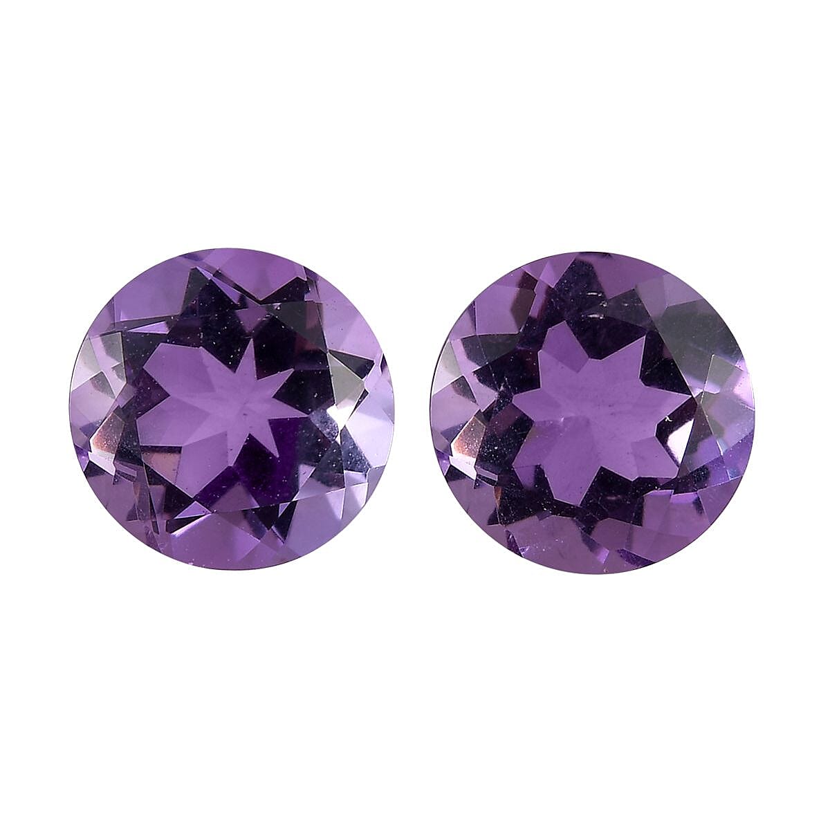 Set of 2 Bolivian Amethyst Loose Gemstones in Round Shape (6mm) 7865183 0