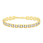 Mega Black Friday Doorbuster - Panther Link 9K Yellow & White Gold Bracelet (Size - 8), Gold Wt. 7.7 Gms