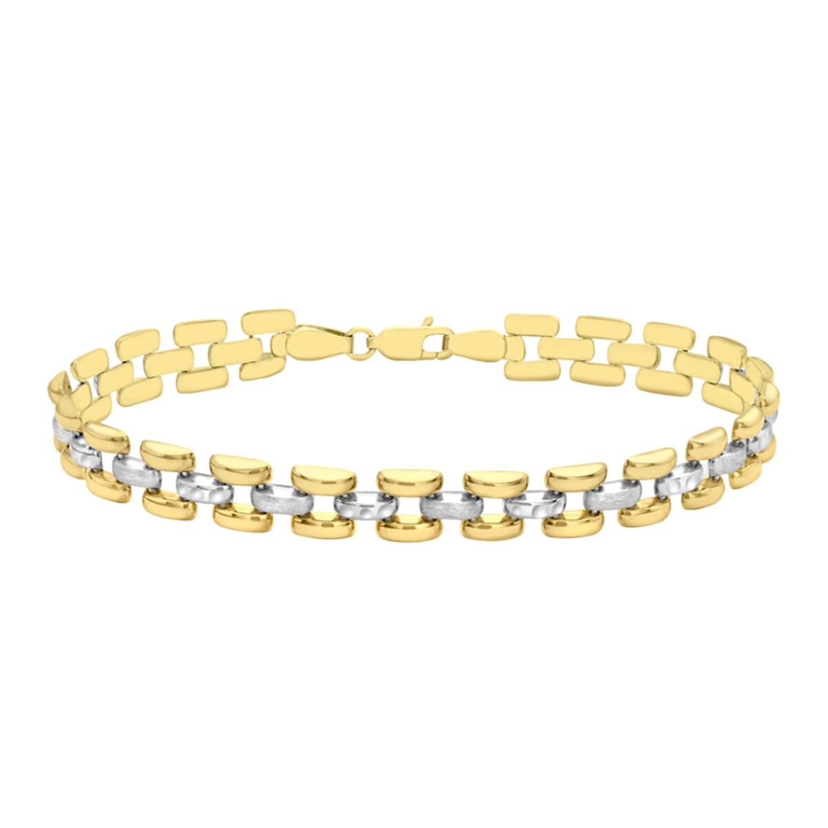 Mega Black Friday Doorbuster - Panther Link 9K Yellow &amp; White Gold Bracelet (Size - 8), Gold Wt. 7.7 Gms 7745045 0