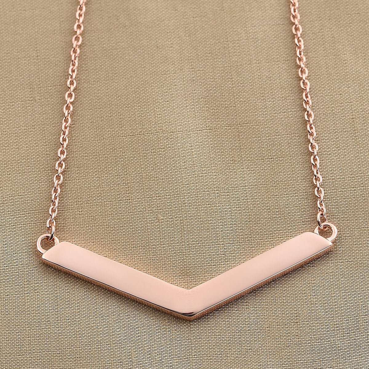 Boomerang Inspired Necklace in Rose Gold Plated Sterling Silver -Size 20 3718034 0