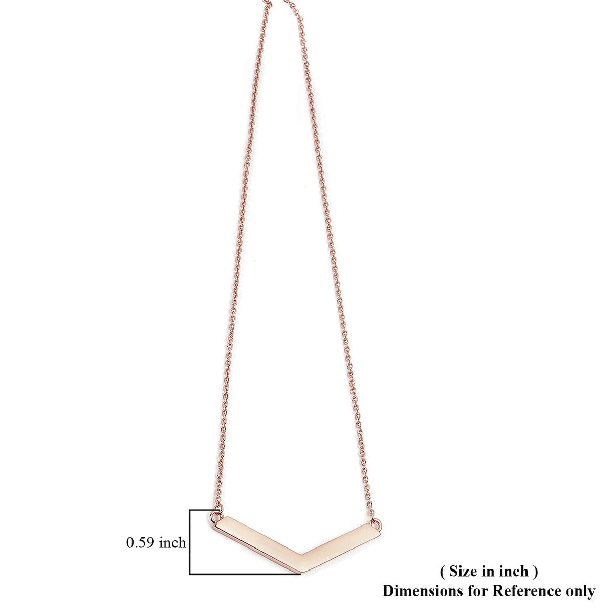 Boomerang Inspired Necklace in Rose Gold Plated Sterling Silver -Size 20 3718034 3