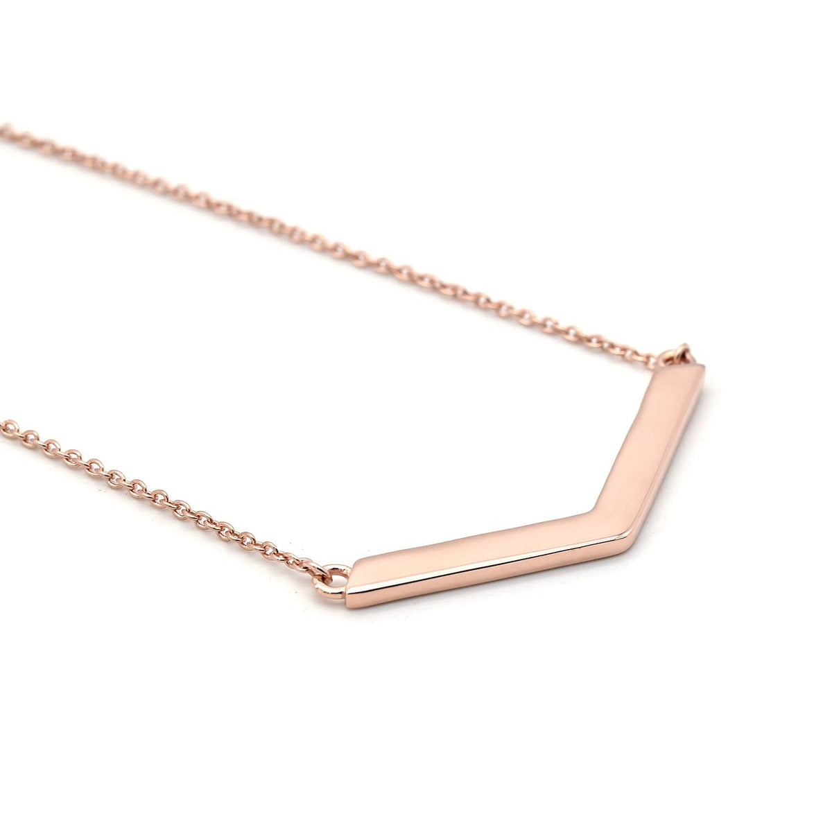 Boomerang Inspired Necklace in Rose Gold Plated Sterling Silver -Size 20 3718034 6