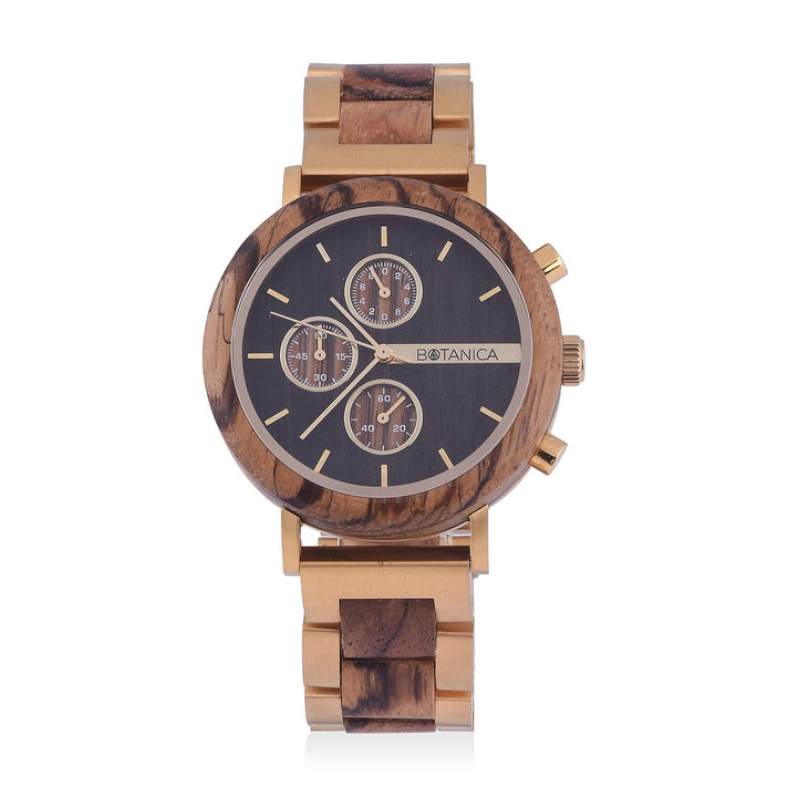 Botanica Goldthorn Zebrano Wood and Stainless Steel Watch - Rose 6022508 1
